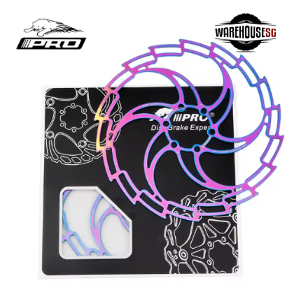 IIIPRO Colorful Bicycle Disc Brake 180 / 203mm Mountain Bike Hollow Ultra Light Disc Pad Six Pin Bicycle Brake Pad