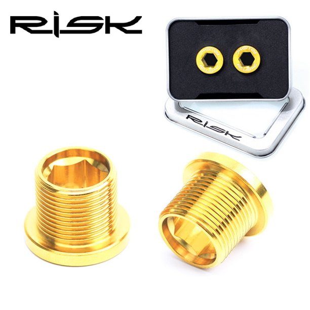 RISK 2pcs M15*12mm MTB Road Bike Spline Bottom Bracket Bolt Titanium Alloy Spline BB Waterproof Dust-proof Bottom Bracket Screw