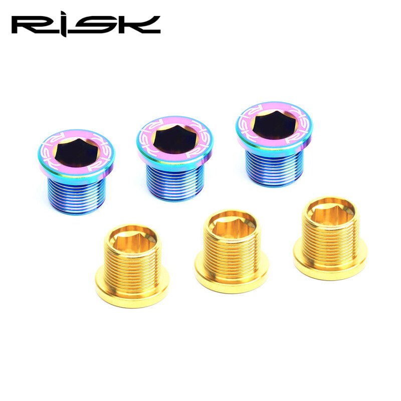 RISK 2pcs M15*12mm MTB Road Bike Spline Bottom Bracket Bolt Titanium Alloy Spline BB Waterproof Dust-proof Bottom Bracket Screw