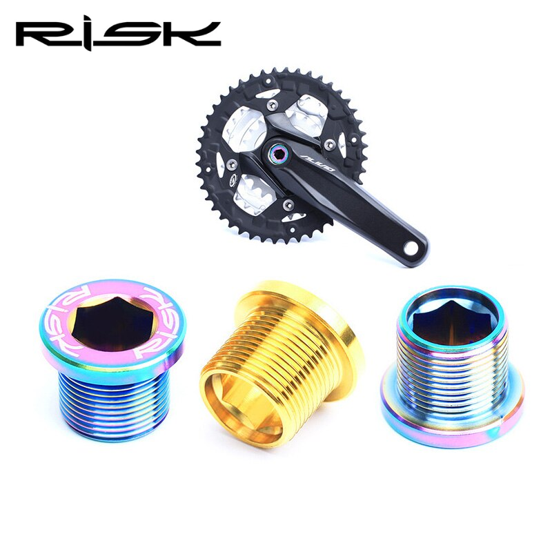 RISK 2pcs M15*12mm MTB Road Bike Spline Bottom Bracket Bolt Titanium Alloy Spline BB Waterproof Dust-proof Bottom Bracket Screw