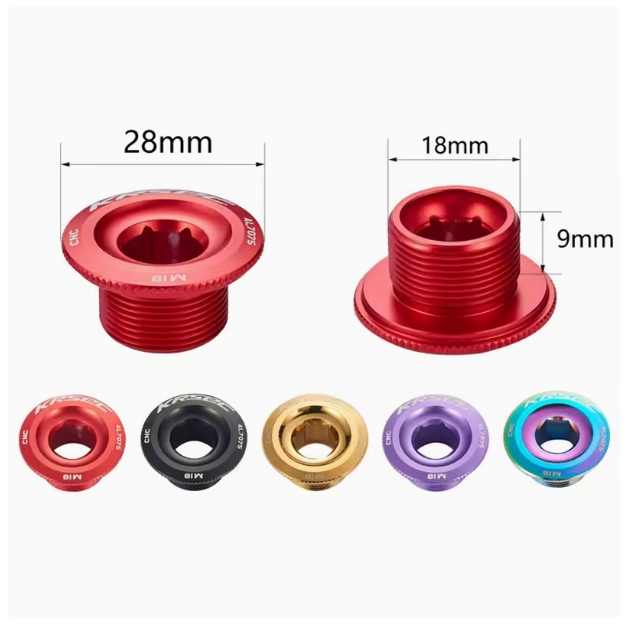 KRSEC MTB Bike M15 M18 M20 Cranks Screw CNC 7075 Aluminum Alloy Crankset Cover Cycling Parts For Crank Bolt Cap