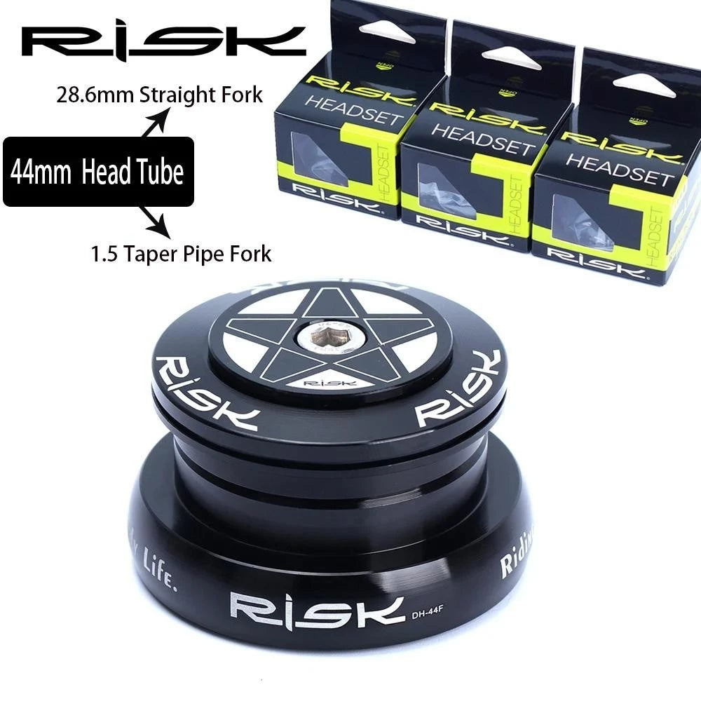 RISK Bike Headset for 28.6/30/39.8/44mm Mountain Bicycle External Headset for Straight or Taper Fork