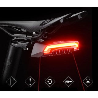 Rockbros Bicycle Rear Tailight with Wireless Remote Turn Signal and Laser Lane Indicator LKWD-R1 #0530B