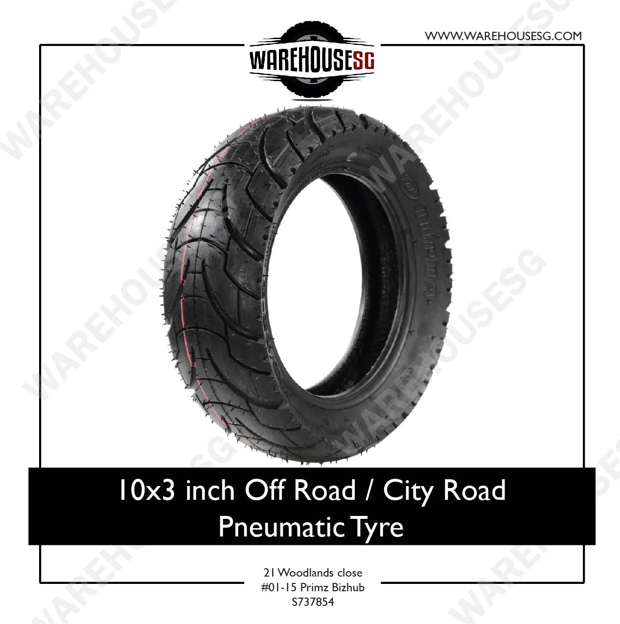 10" x 3.0" Off Road/ City Road Pneumatic Tyre for Electric Scooter