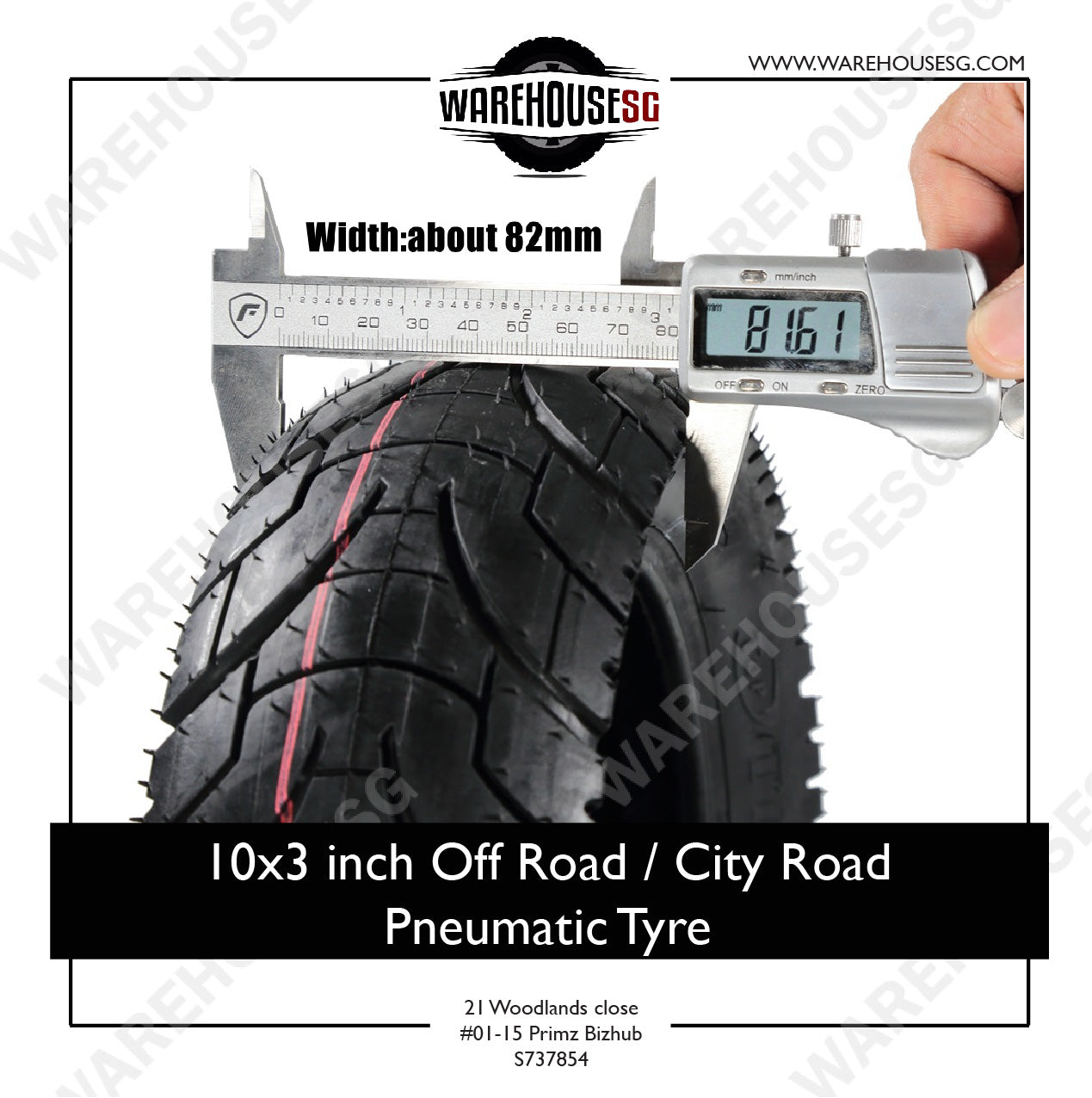 10" x 3.0" Off Road/ City Road Pneumatic Tyre for Electric Scooter
