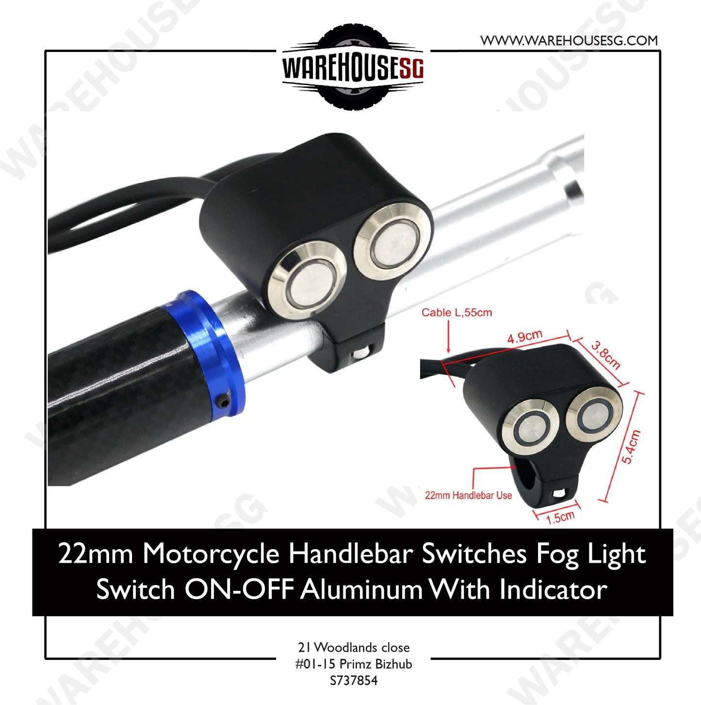 2 IN 1 LED aluminium Switch