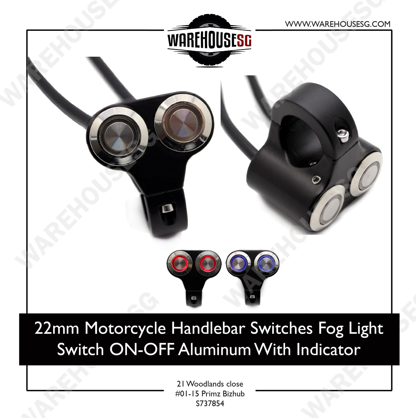 2 IN 1 LED aluminium Switch