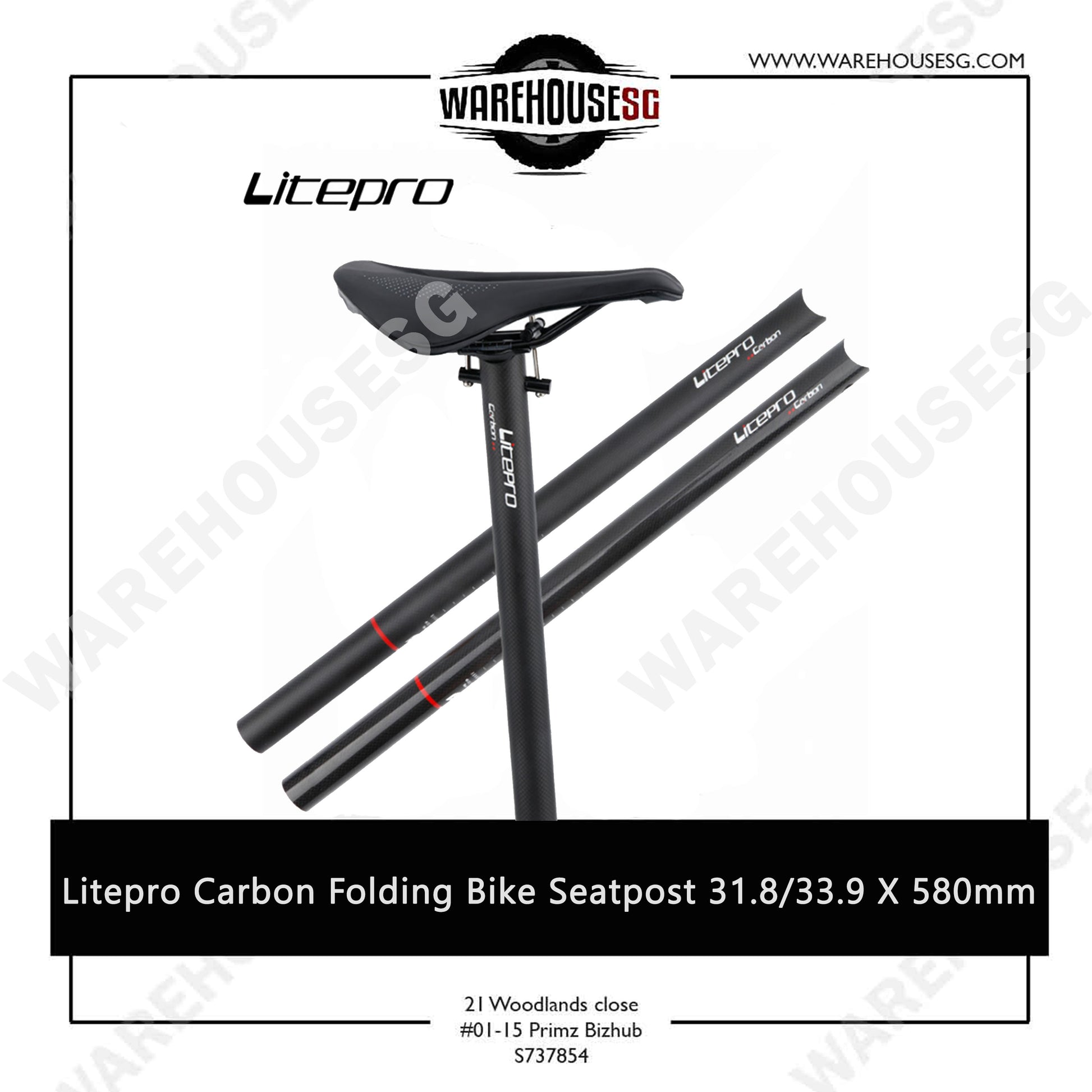 temani sattelstütze Litepro/TEMANI Carbon Folding Bike Seatpost 31.8/33.9 X 580mm – WAREHOUSESG