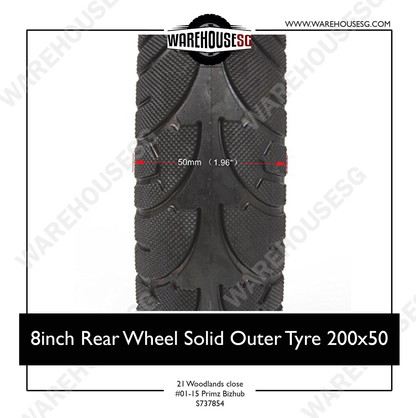 8inch Rear Wheel Solid Outer Tyre 200x50 For Speedway Mini 3/ Mini 4