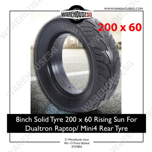 8 inch Solid Tyre 200 x 60 Rising Sun For Dualtron/ Raptop Mini4 Rear Tyre