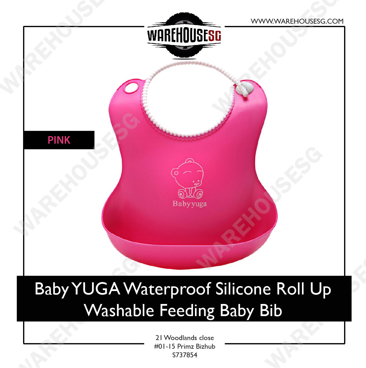 ★AUTHENTIC Baby YUGA★ Waterproof Silicone Roll Up Washable Feeding Baby Bib Crumb Catcher BPA Free
