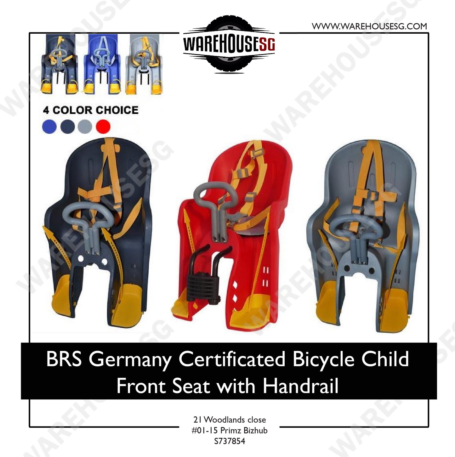 BRS Germany Certificated Bicycle Child Front Seat with Handrail