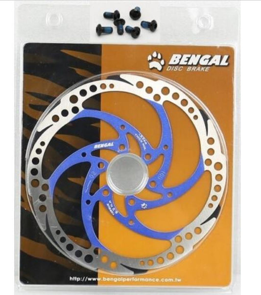 BENGAL BICYCLE BIKE 160mm Stainless Disc Disk Brake Rotor Blue & Silver 2 Tone