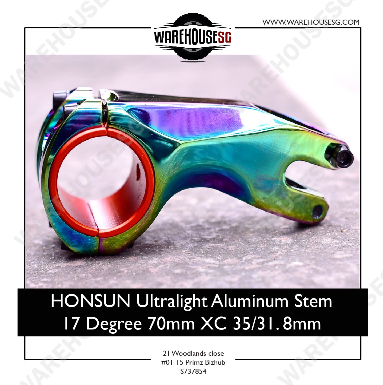 HONSUN Ultralight Aluminum Stem-17 Degree 70mm XC 35/31. 8mm