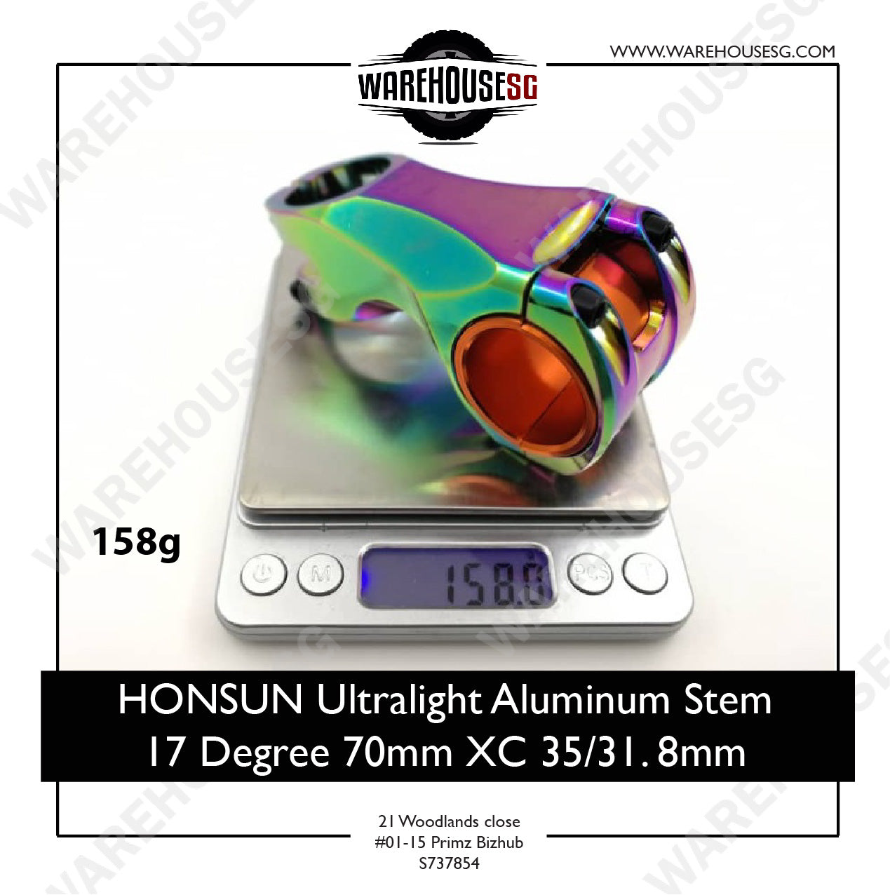 HONSUN Ultralight Aluminum Stem-17 Degree 70mm XC 35/31. 8mm