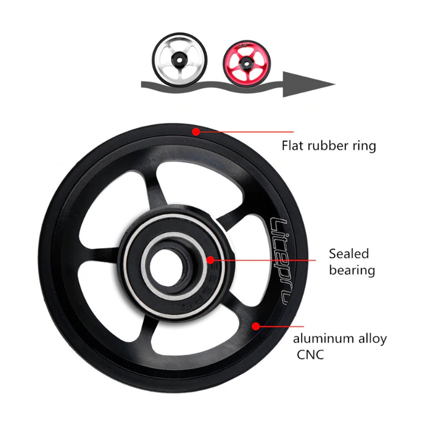 Litepro Aluminium Alloy Easy Wheel CNC For Brompton Sealed Bearing