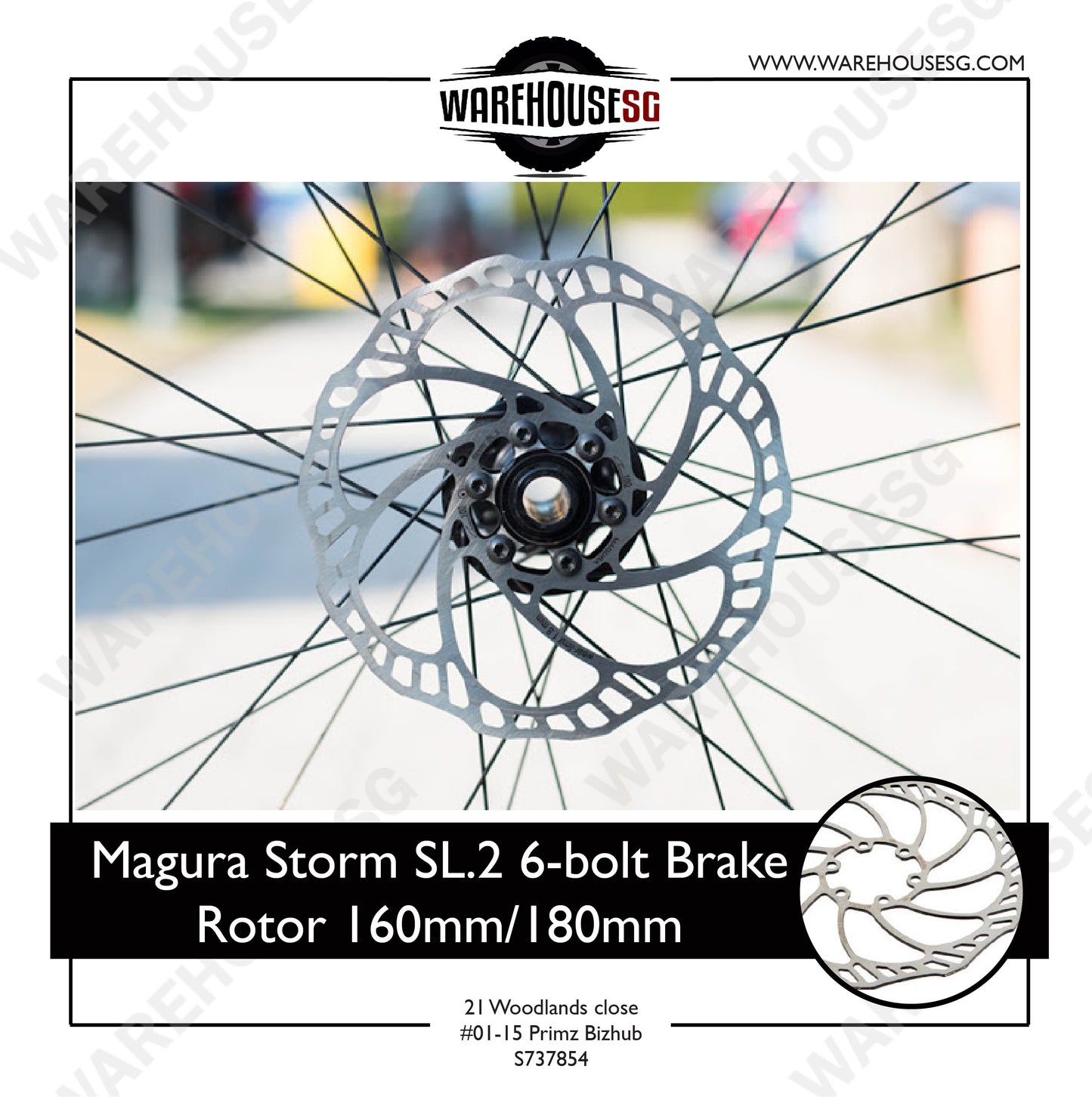 Magura Rotor Storm SL.2, Ø 180 mm, 6 hole with 6 steel mounting screws (1 piece)
