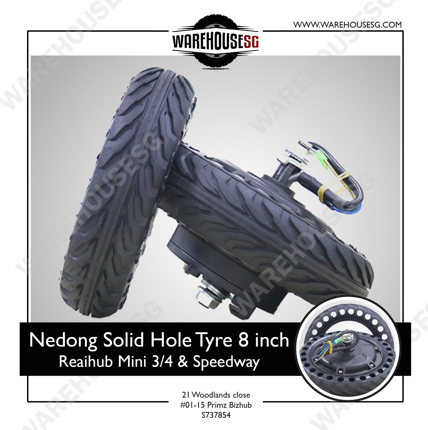 Nedong Solid Hole Tyre 8.5 Inch / 8 Inch