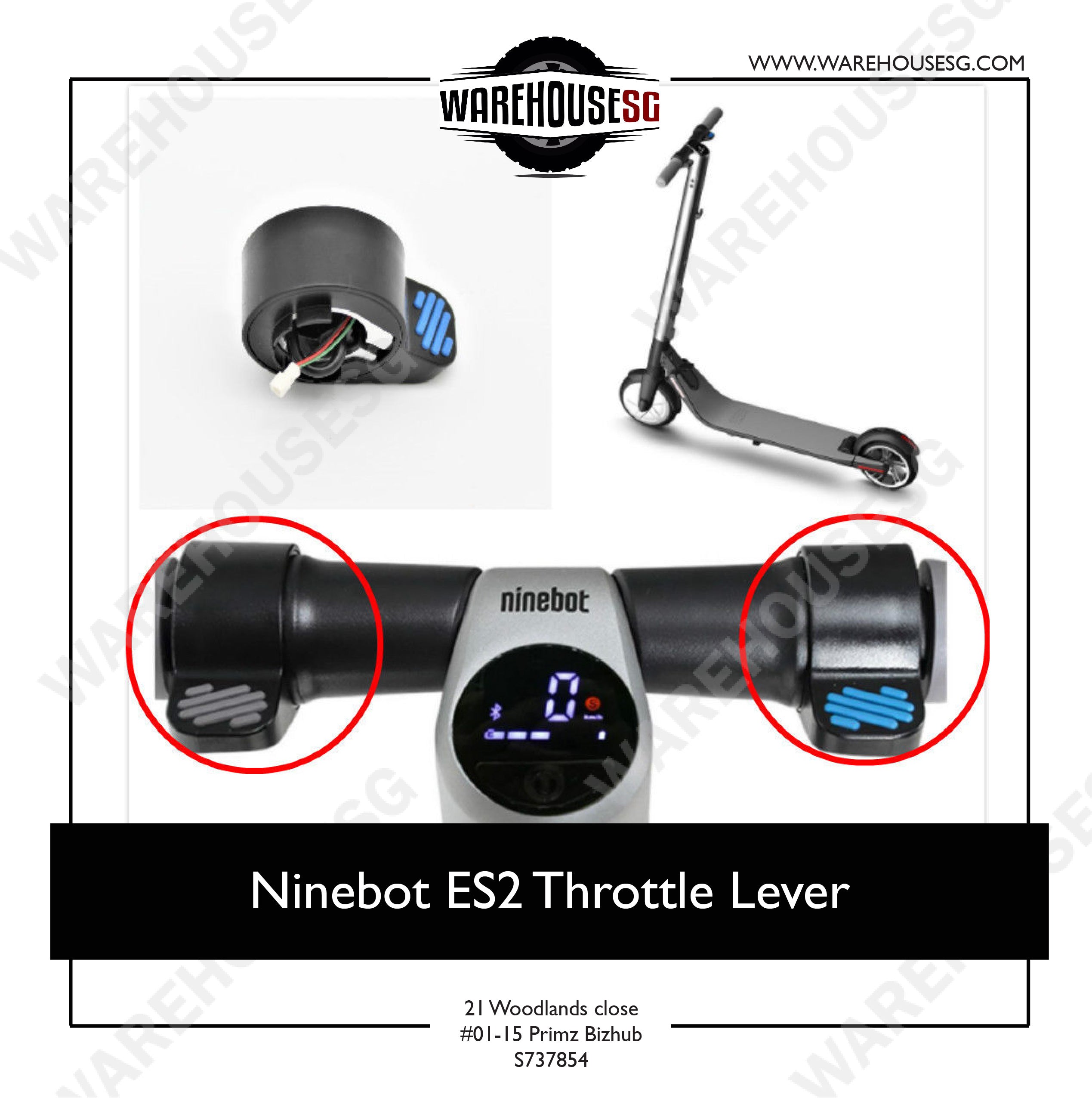 Ninebot ES2 Throttle Lever TIERA WAREHOUSESG Ninebot ES2 Throttle Lever TIERA WAREHOUSESG