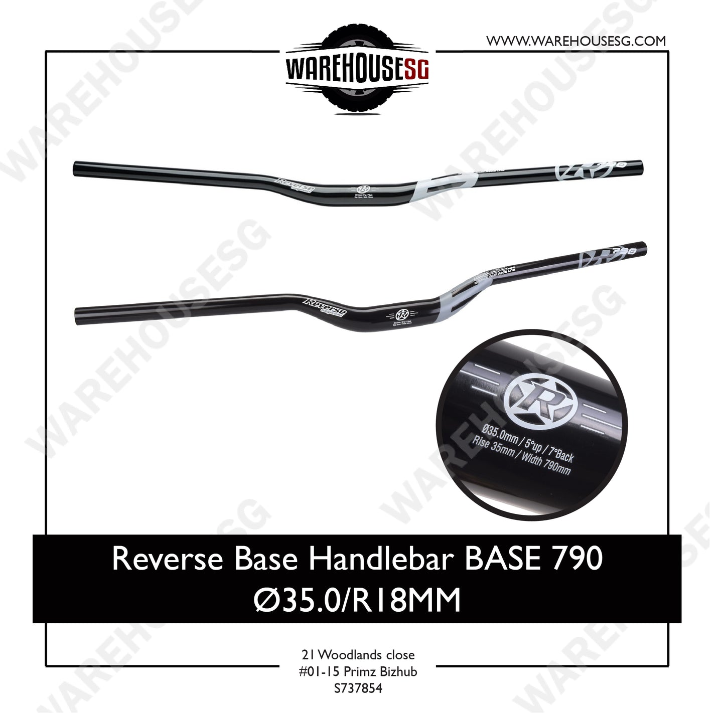 Reverse Base Handlebar BASE 790 Ø35.0/R18MM