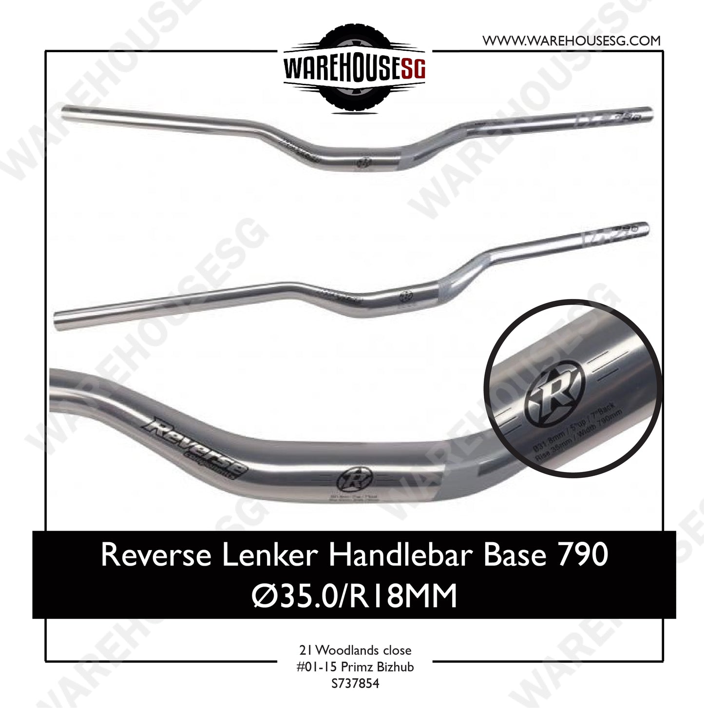 Reverse Lenker Handlebar Base 790 Ø35.0/R18MM