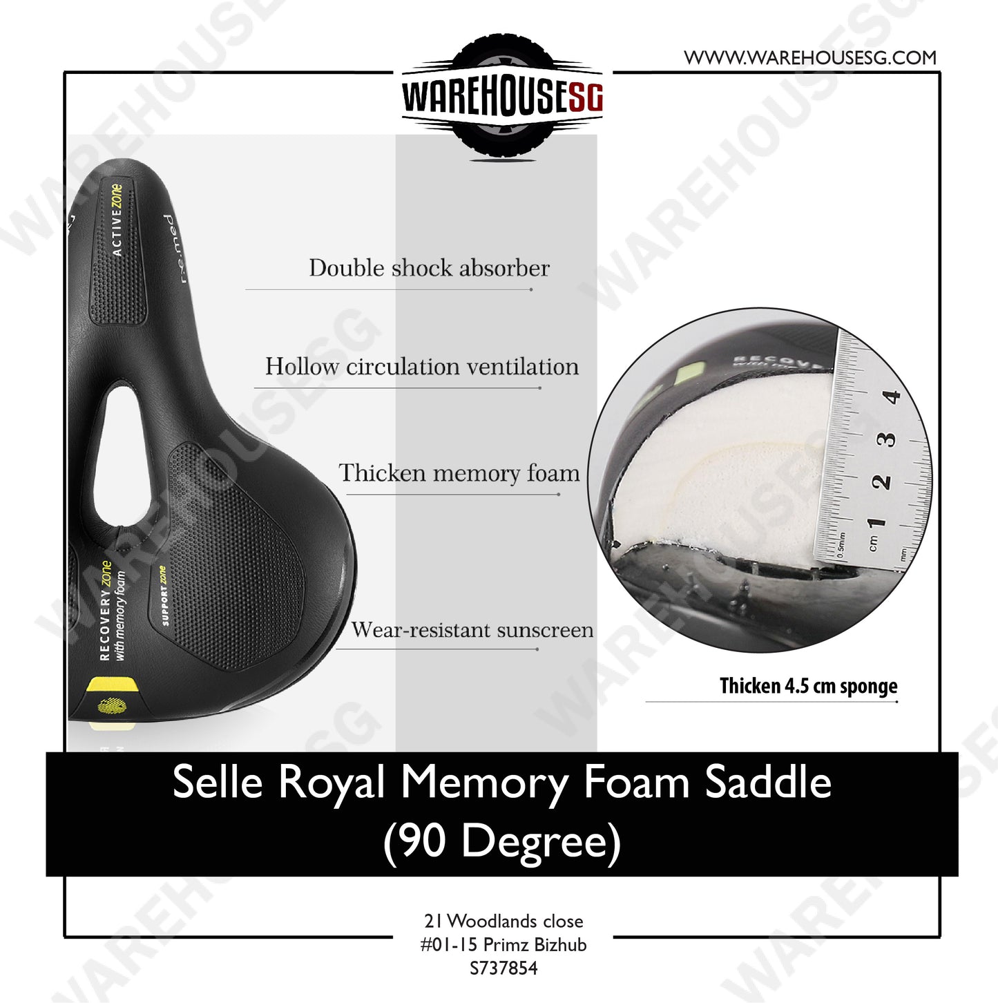 (Have Logo) SELLE ROYAL Hollow Memory Sponge Cushion Saddle