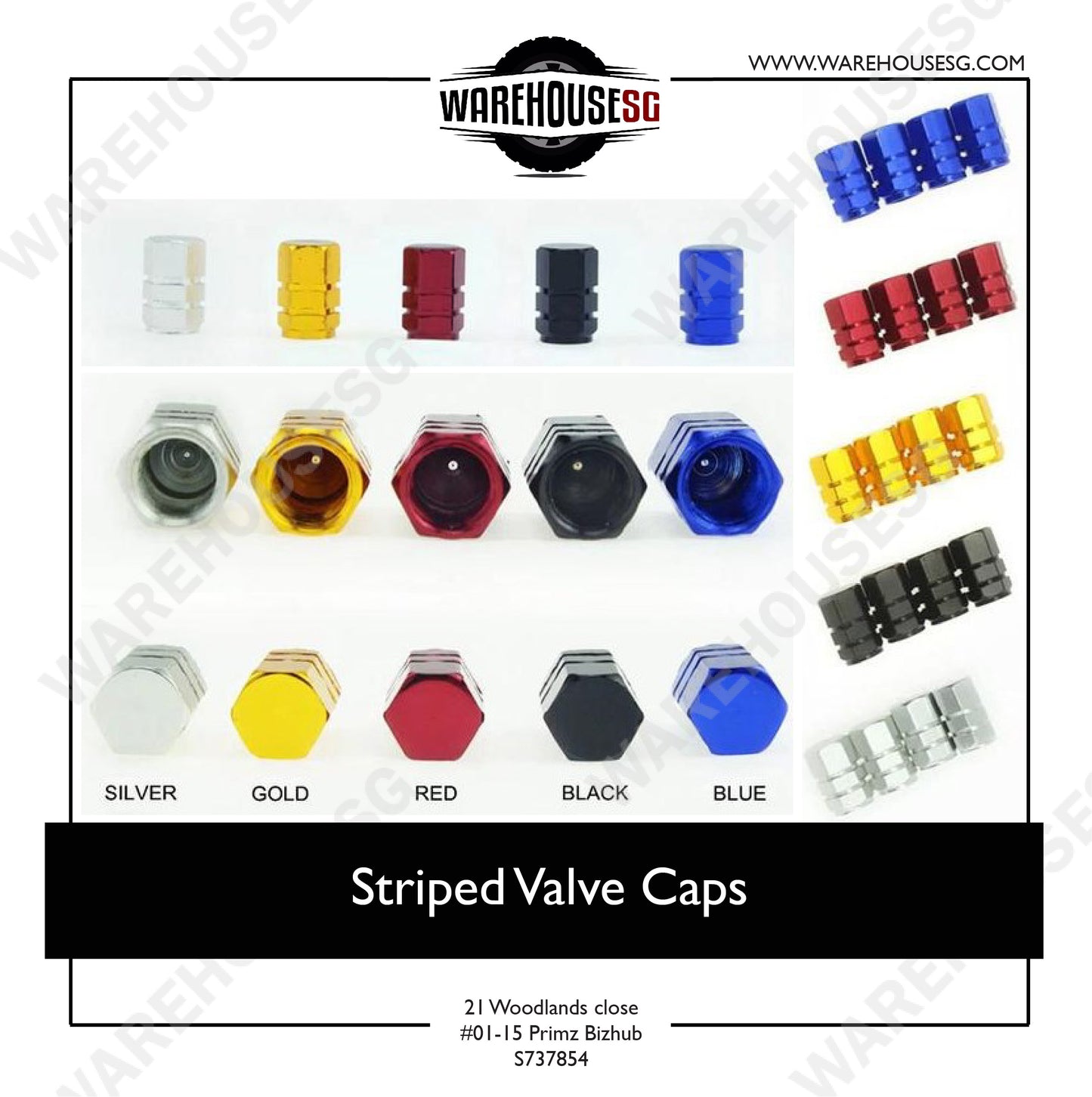 Striped Valve Caps