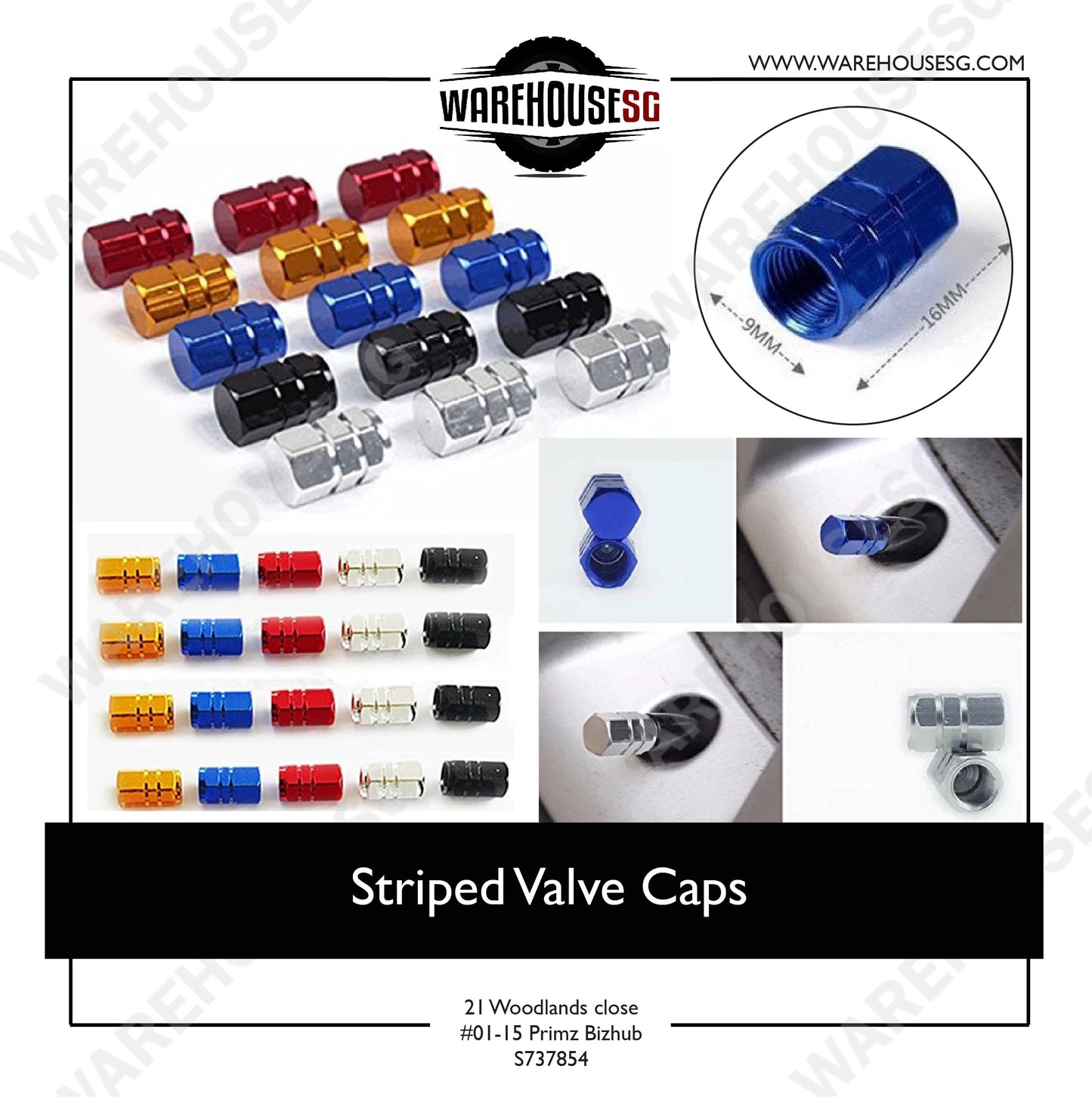 Striped Valve Caps