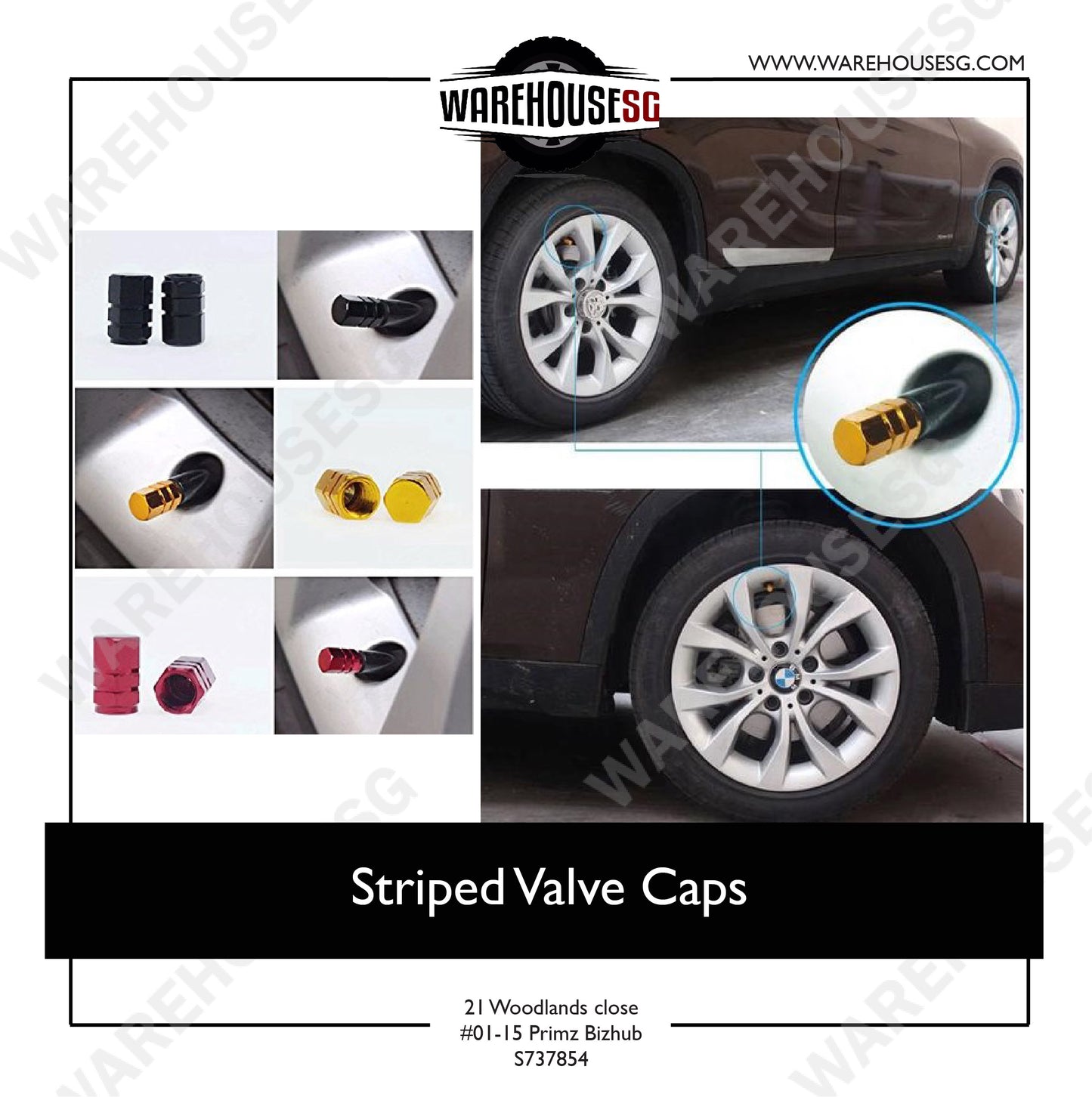 Striped Valve Caps