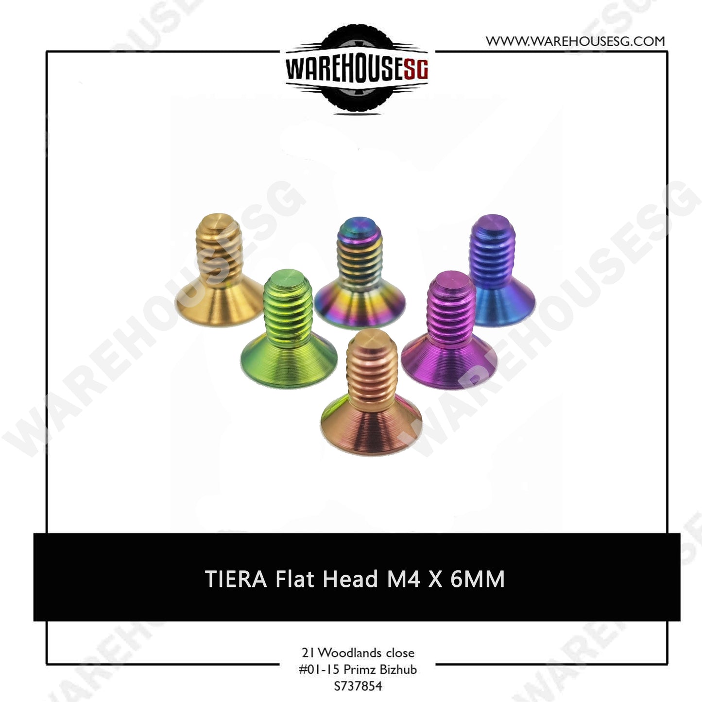 TIERA Titanium Flat Head M4 X 6MM