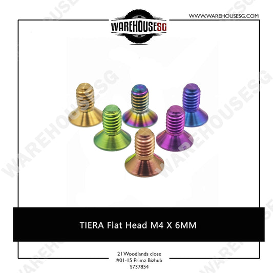 TIERA Titanium Flat Head M4 X 6MM