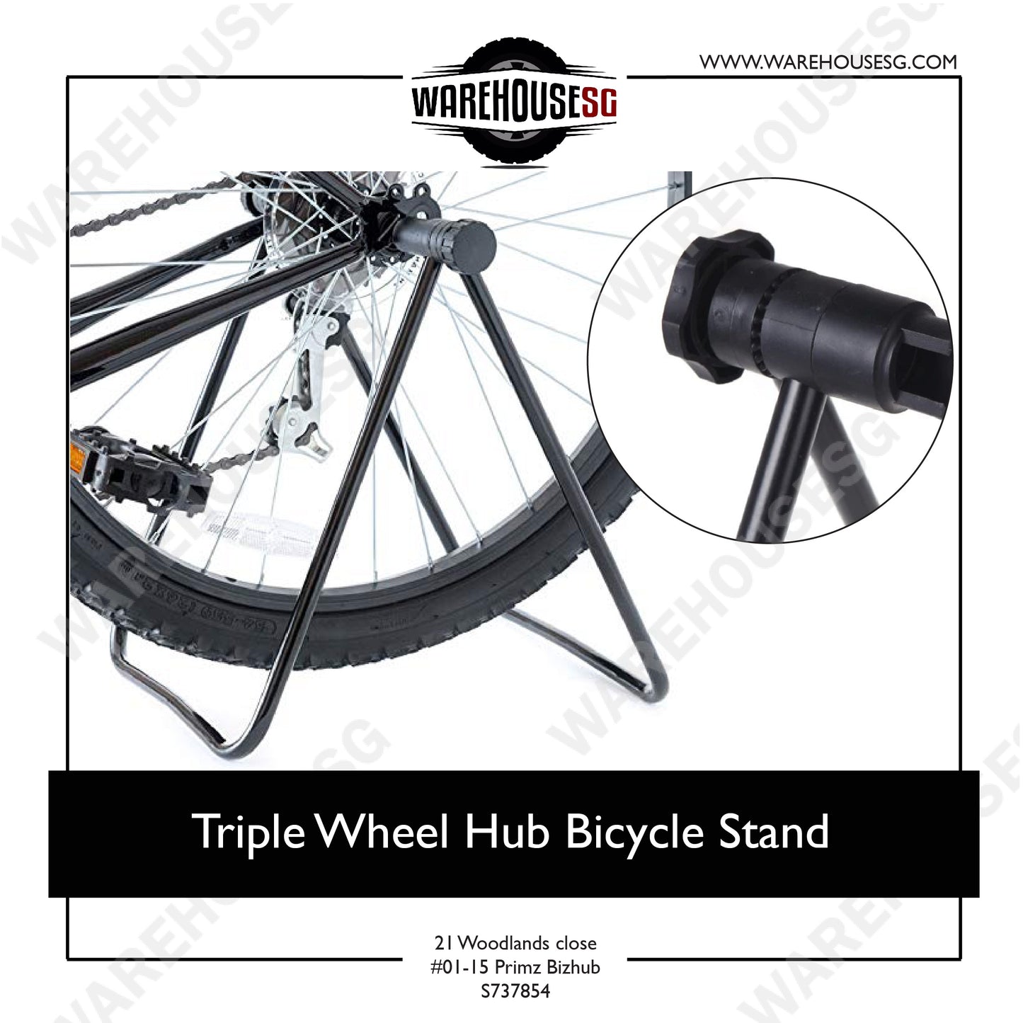 Triple Wheel Hub Bicycle Stand