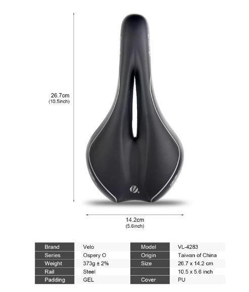 VELO Saddle VL-4283 Hollow Breathable Comfortable Soft for MTB Road Bike