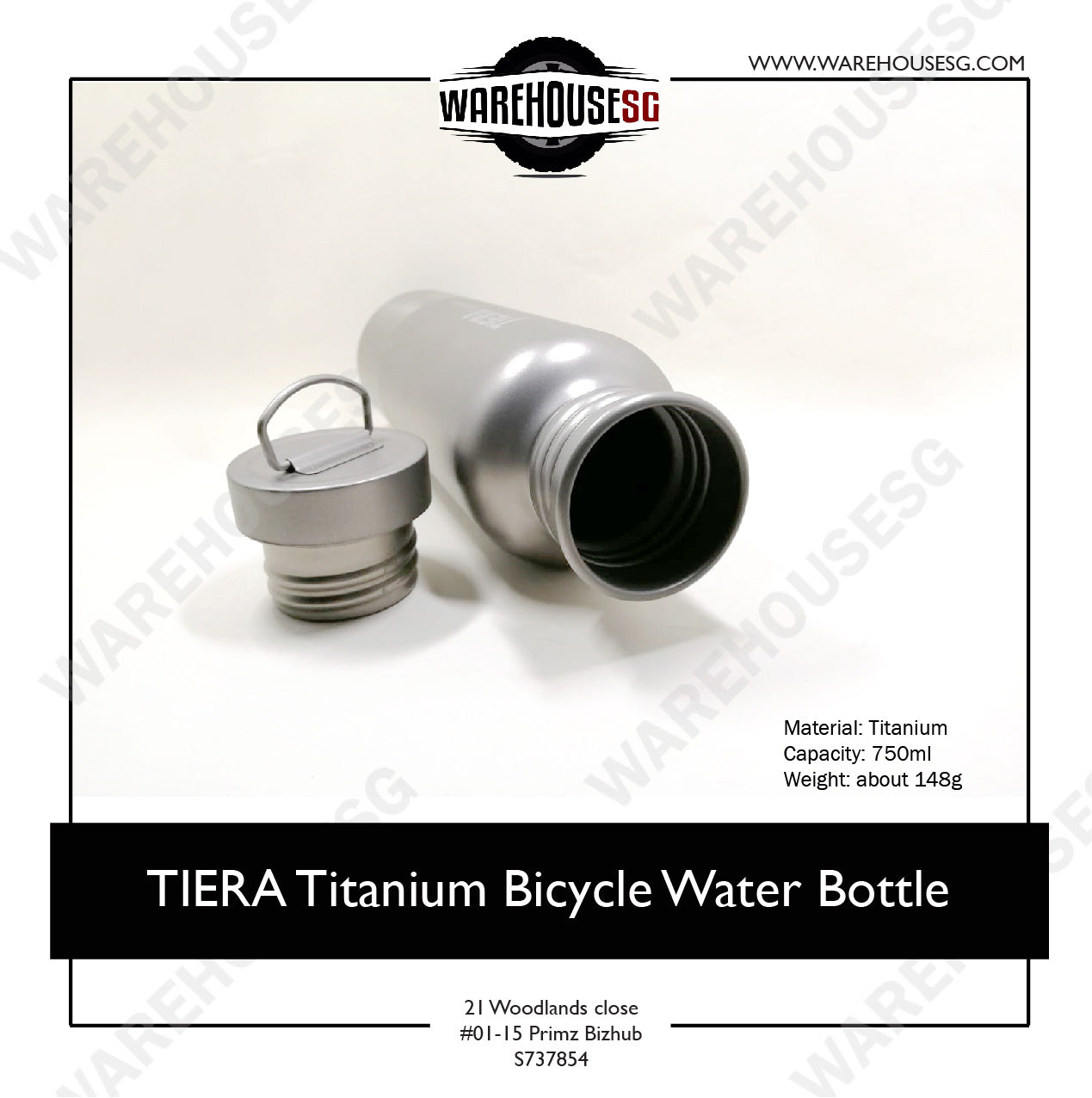 TIERA Titanium Bicycle Water Bottle