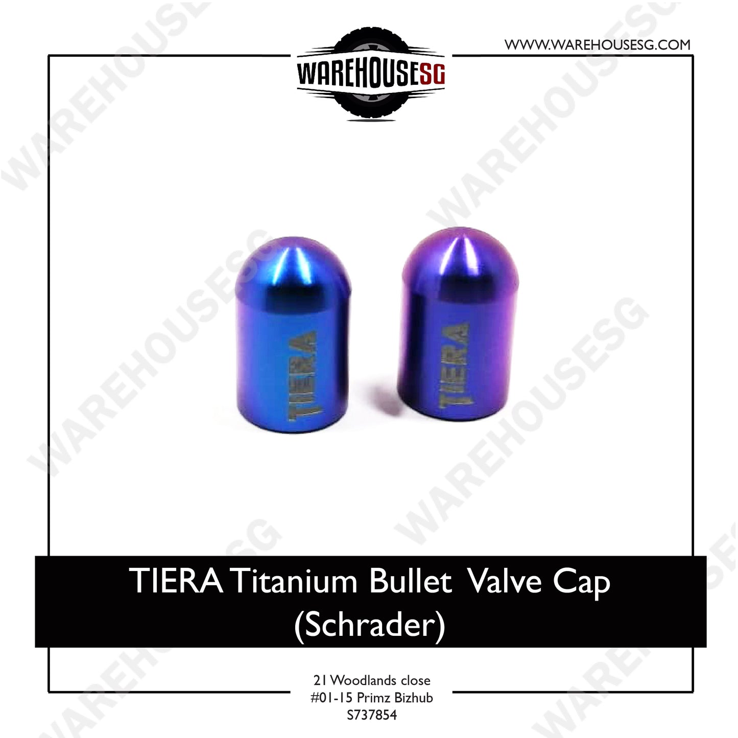TIERA Titanium Bullet Valve Cap (Schrader)