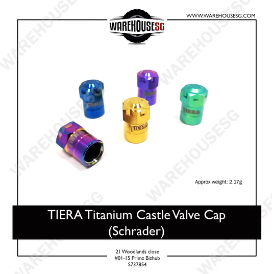 TIERA Titanium Castle Valve Cap (Schrader)
