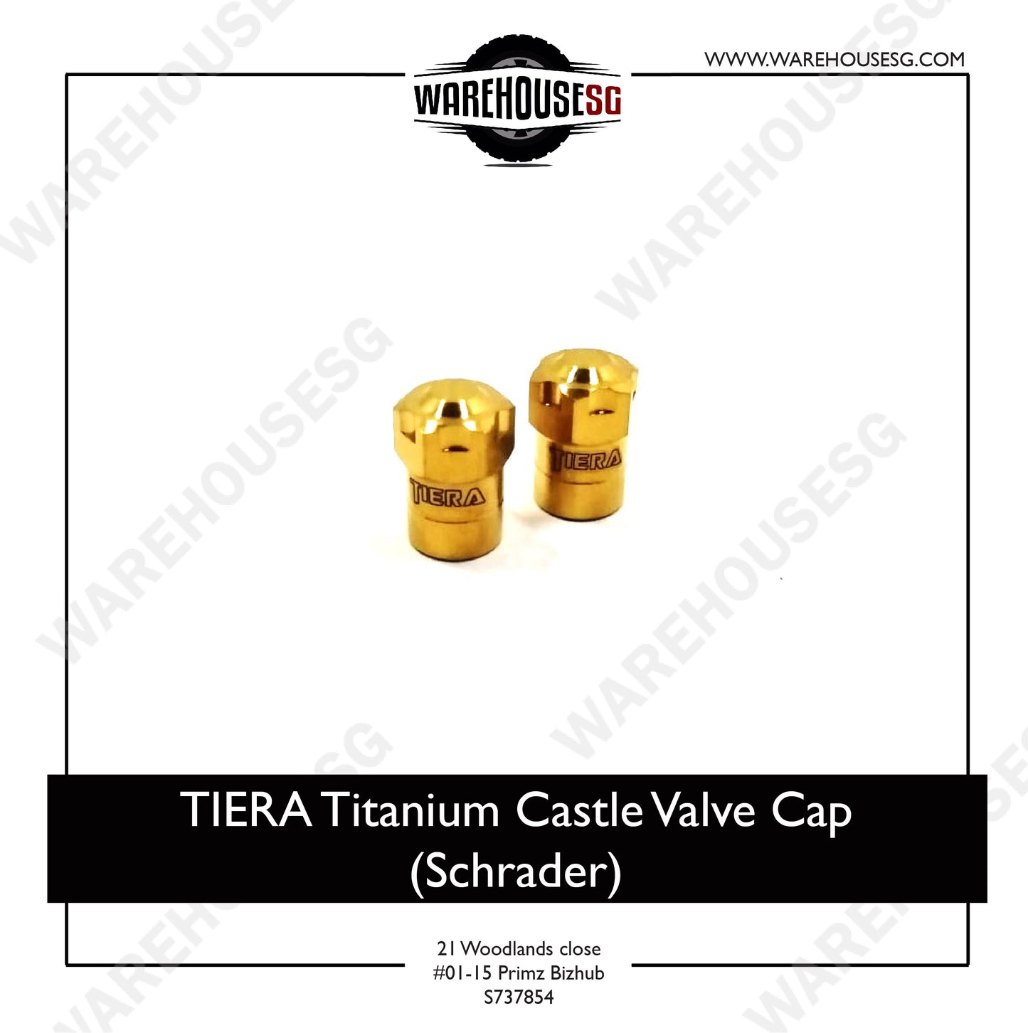 TIERA Titanium Castle Valve Cap (Schrader)