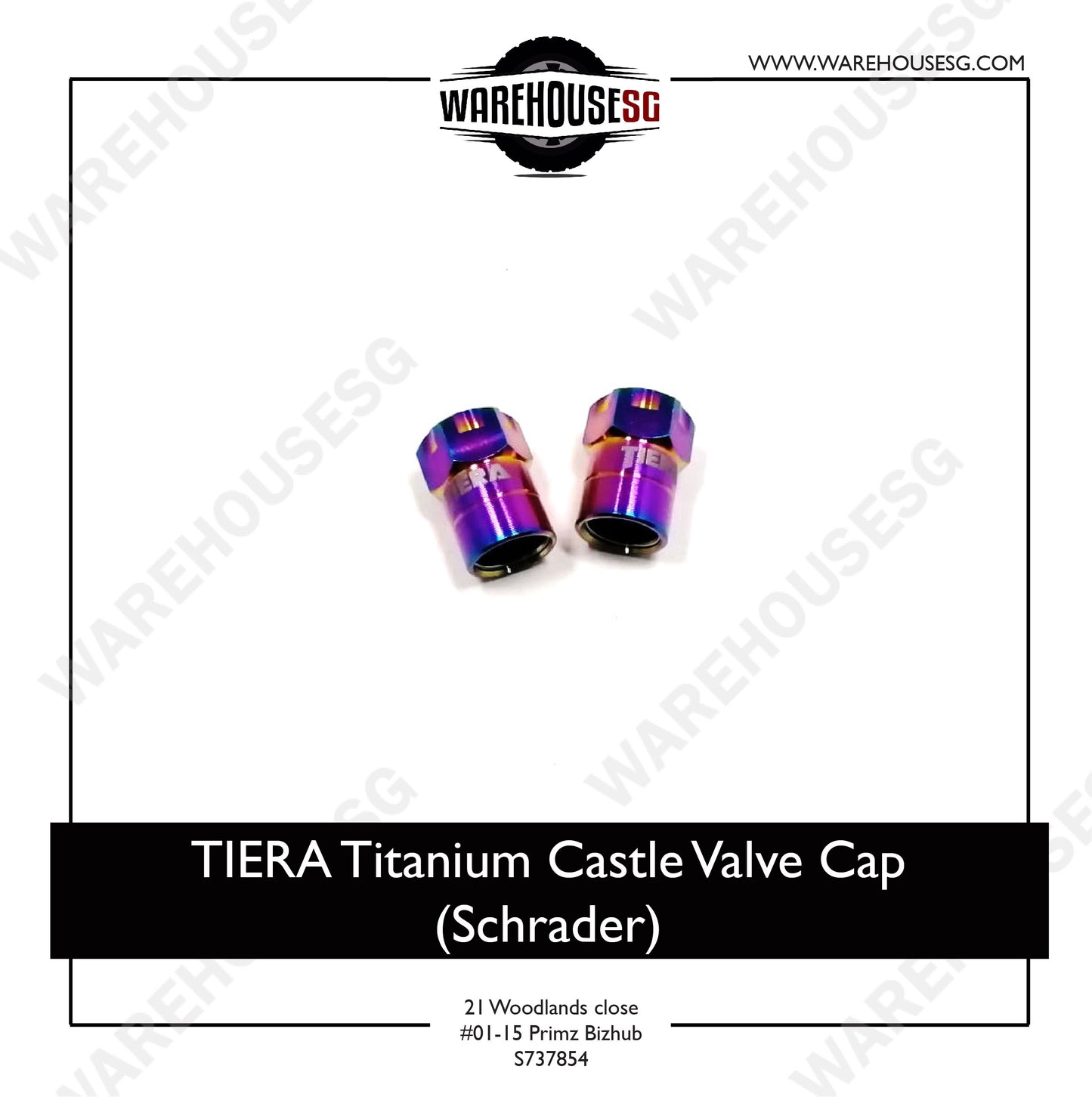 TIERA Titanium Castle Valve Cap (Schrader)