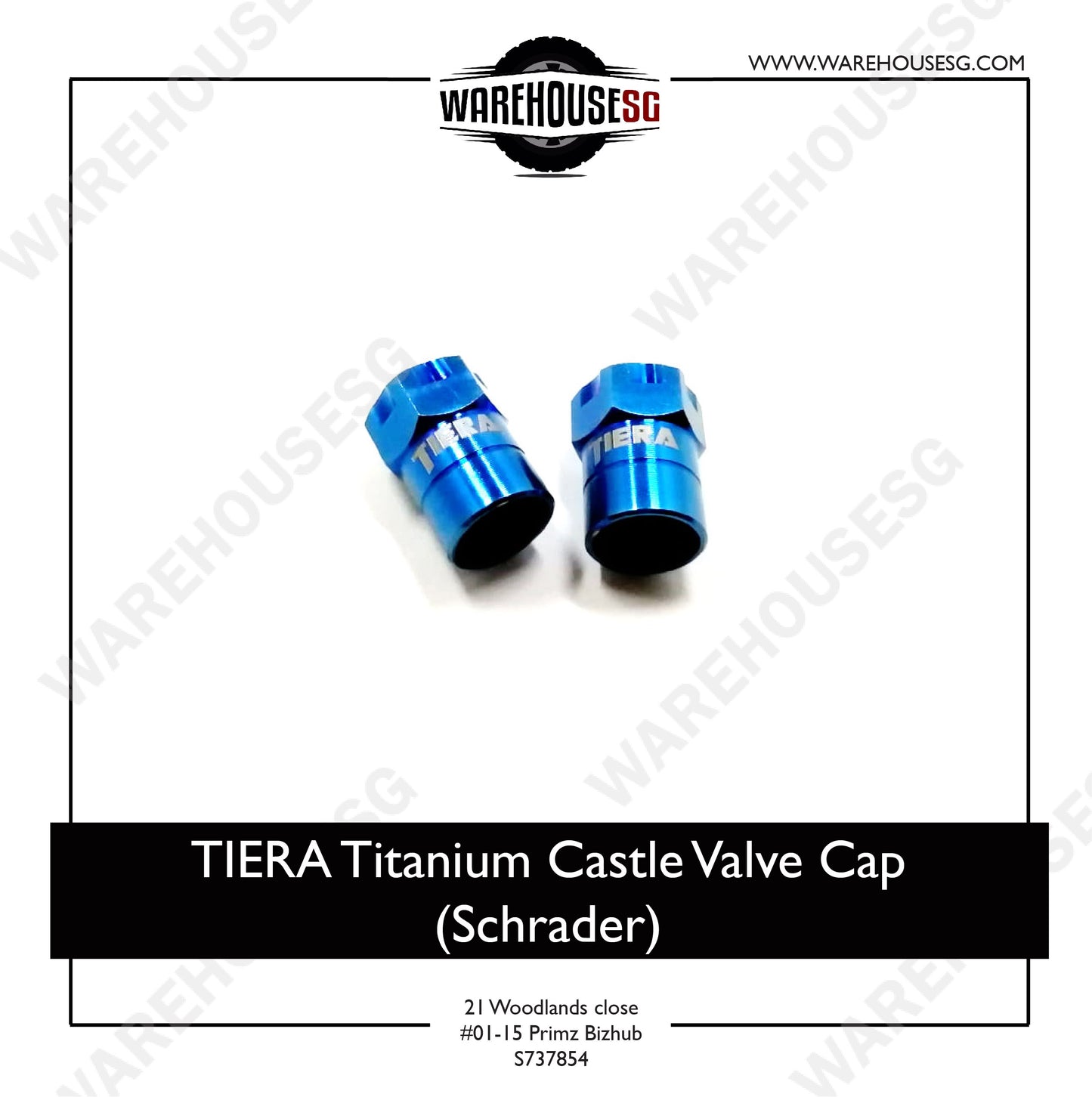 TIERA Titanium Castle Valve Cap (Schrader)