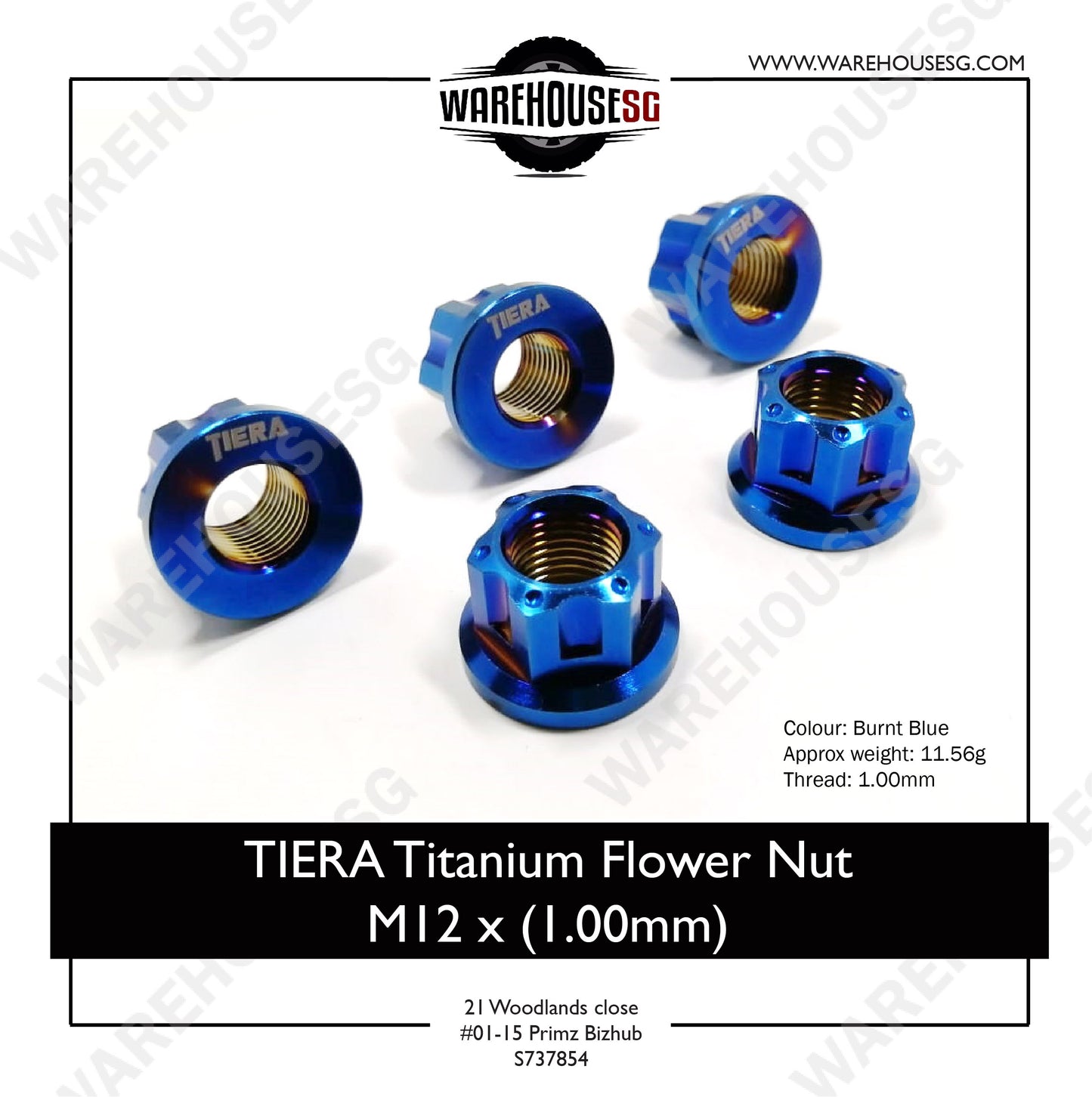 TIERA Titanium Flower Nut M12 x (1.00mm)