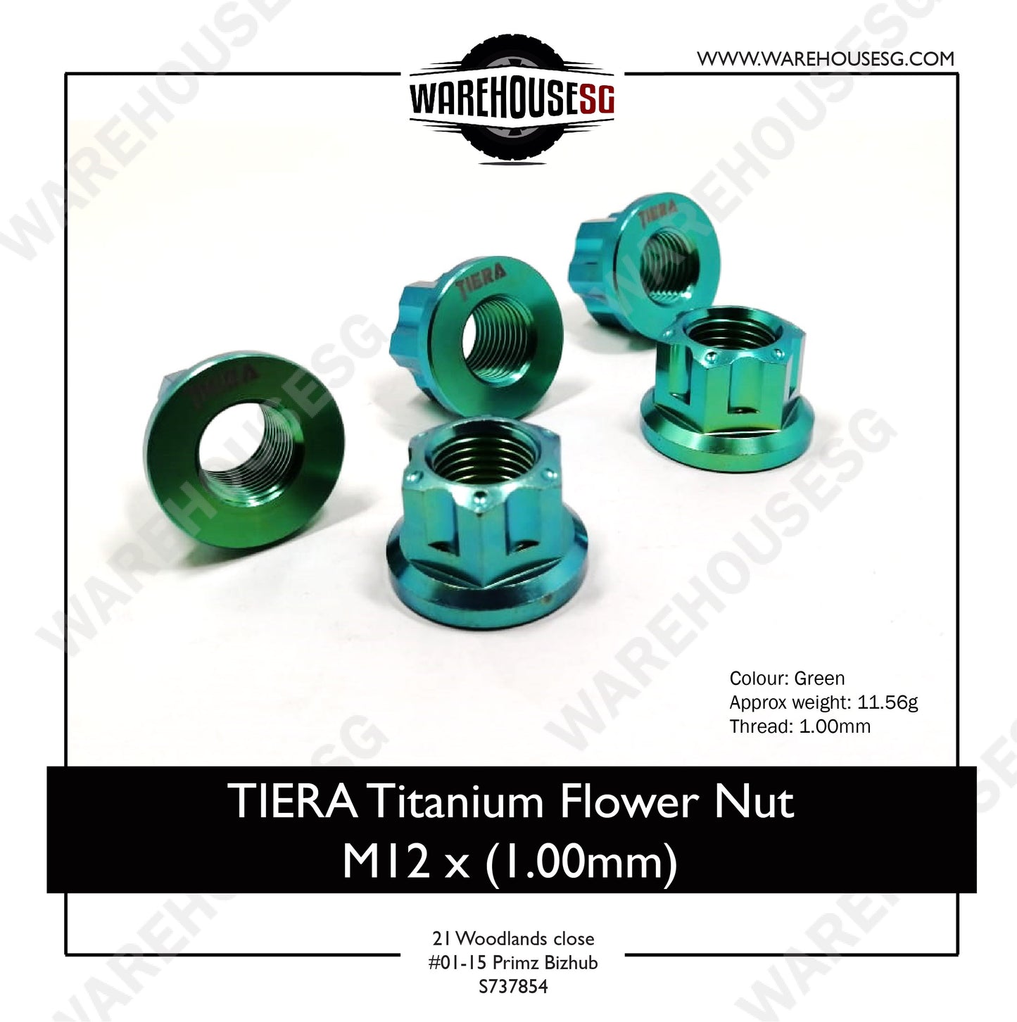 TIERA Titanium Flower Nut M12 x (1.00mm)
