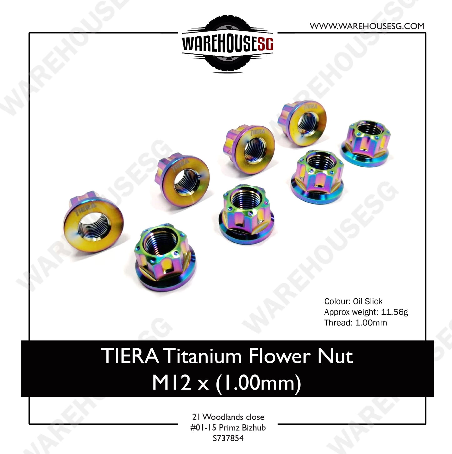 TIERA Titanium Flower Nut M12 x (1.00mm)