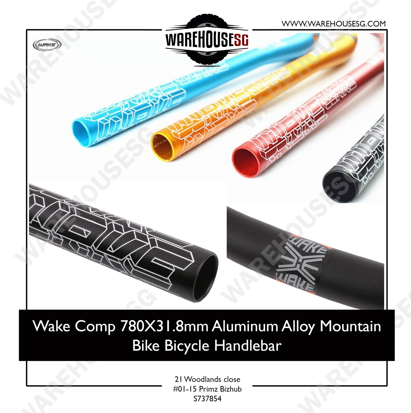 Wake Comp 780mm x 31.8mm Aluminum Alloy Mountain Bike Bicycle Handlebar