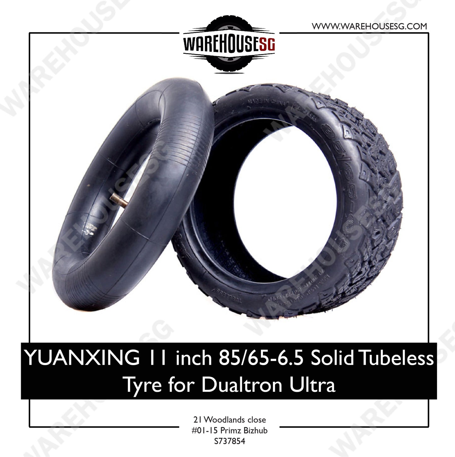 YUANXING 11 inch 85/65-6.5 Solid Tubeless Tyre for Dualtron Ultra