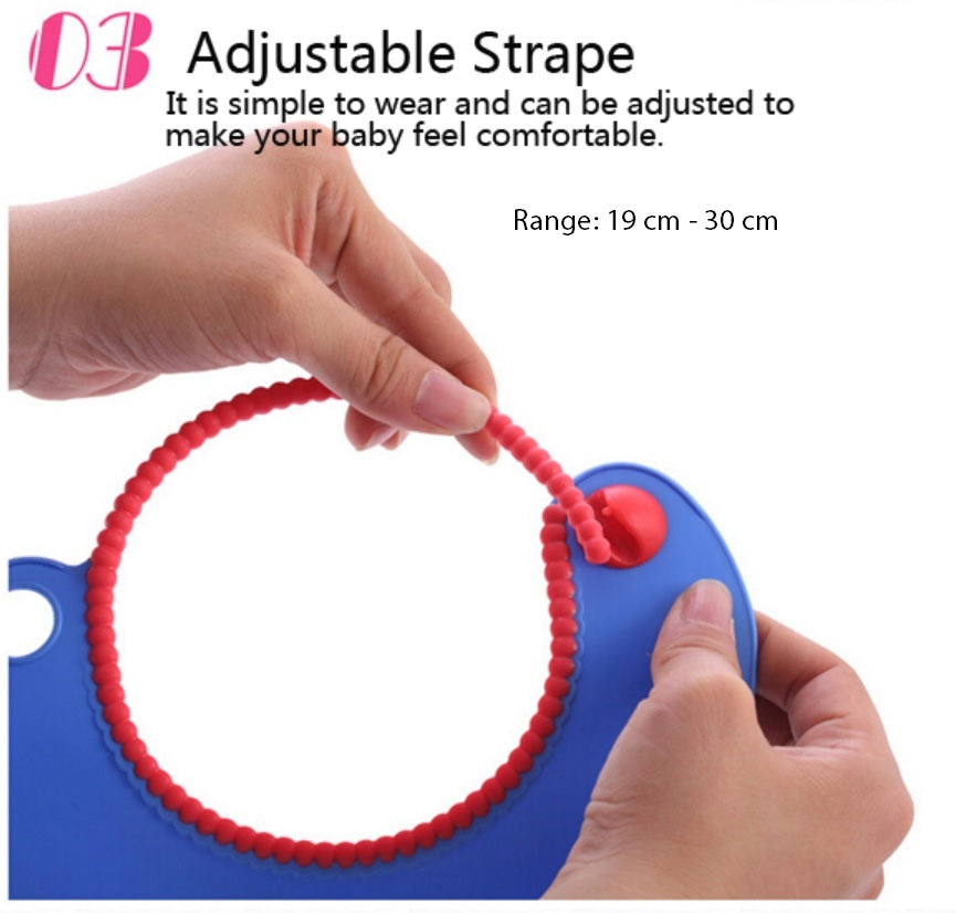 ★AUTHENTIC Baby YUGA★ Waterproof Silicone Roll Up Washable Feeding Baby Bib Crumb Catcher BPA Free