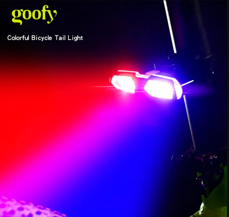 goofy USB Rechargeable Bicycle Light 3-color LED Bike / Bicycle Safety light/ Signal light