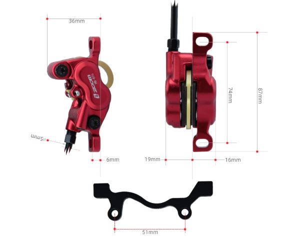 ZOOM 4-piston Disc Hydraulic Brake Electric Scooter