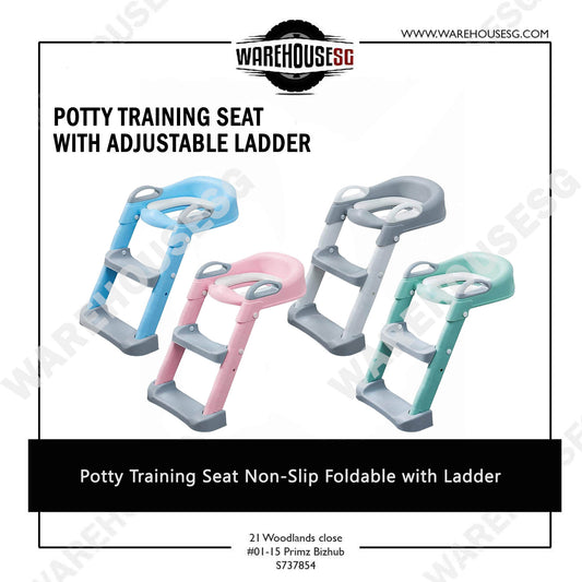 Potty Training Seat Non-Slip Foldable with Ladder (4 Colours Available)