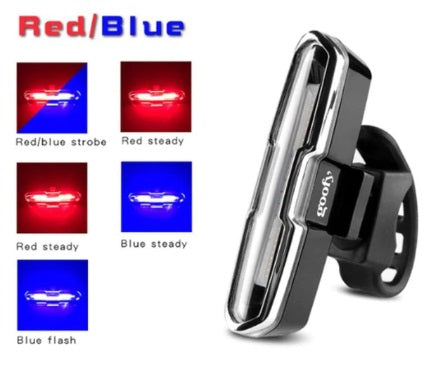 goofy USB Rechargeable Bicycle Light 3-color LED Bike / Bicycle Safety light/ Signal light