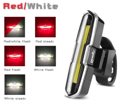 goofy USB Rechargeable Bicycle Light 3-color LED Bike / Bicycle Safety light/ Signal light